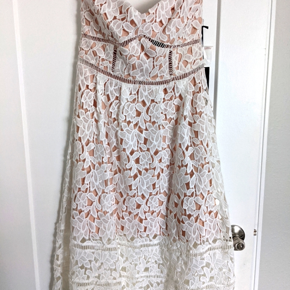 Lulu's knee length white lace dress